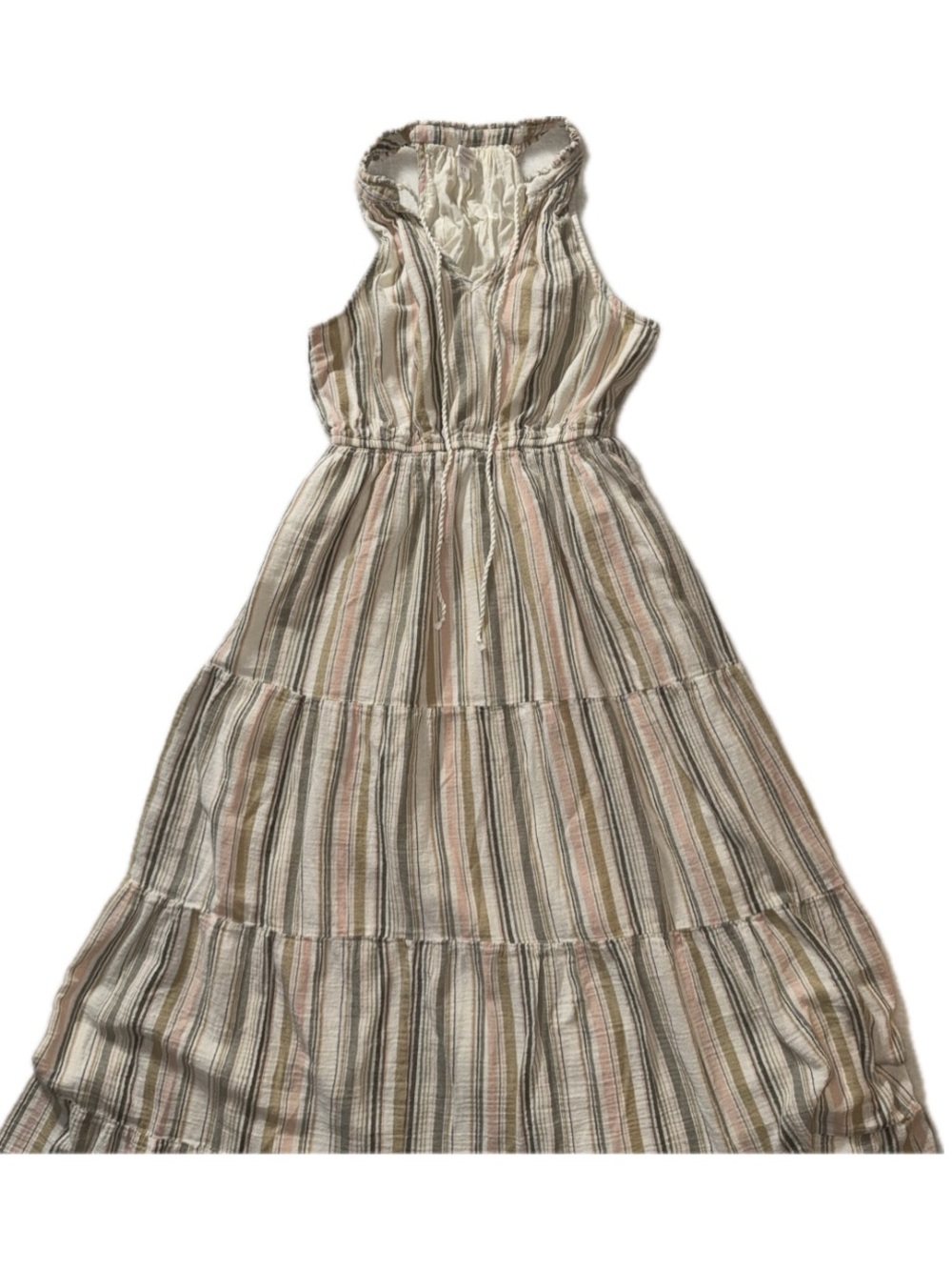 LC Lauren Conrad Striped Halter Maxi Dress in Cream, Pink, Tan